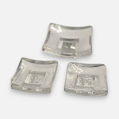 Kosta Boda Trio Crystal Square Dishes - Clear