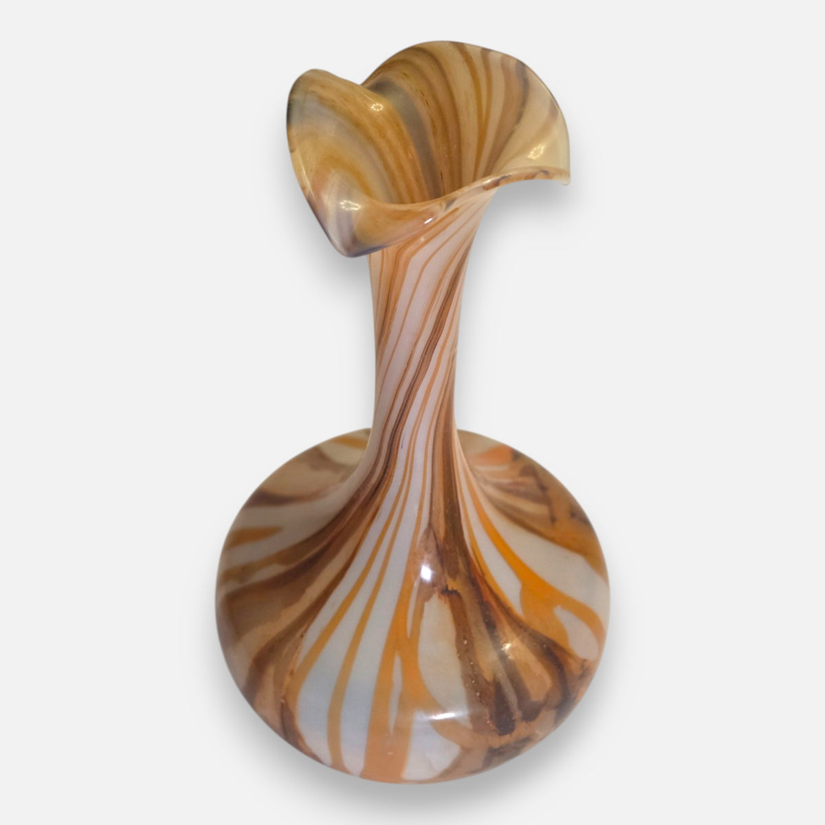 Empoli Orange & Brown Swirl Glass Vases - Multi