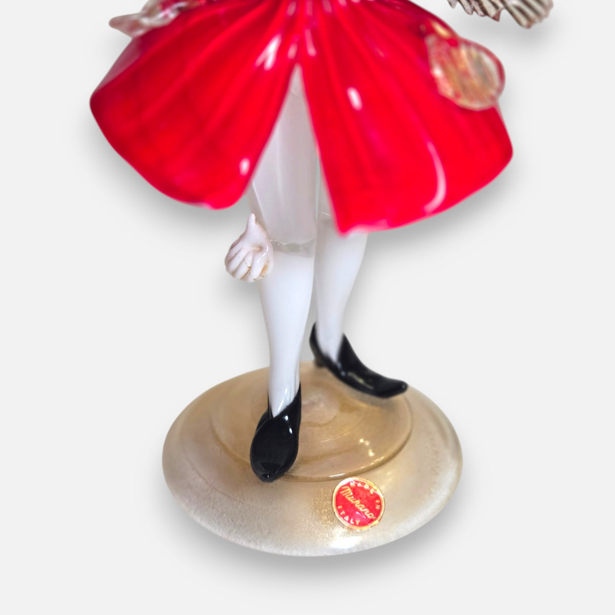 Murano Vintage Pair Of Red Glass Figurines - Red