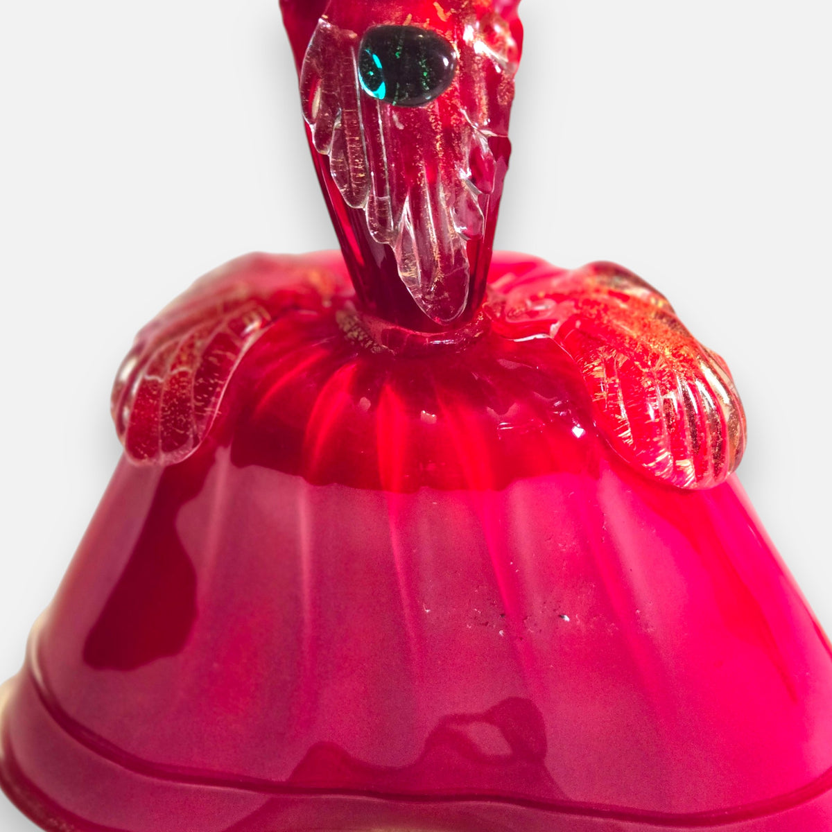 Murano Vintage Pair Of Red Glass Figurines - Red