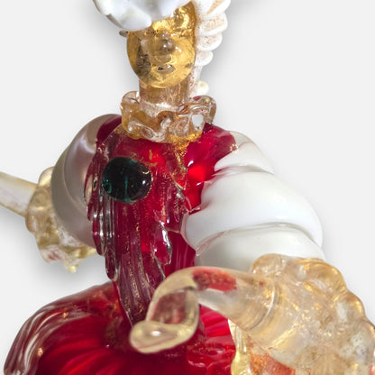 Murano Vintage Pair Of Red Glass Figurines - Red