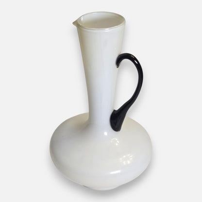 Empoli White And Black Glass Jug - White/Black