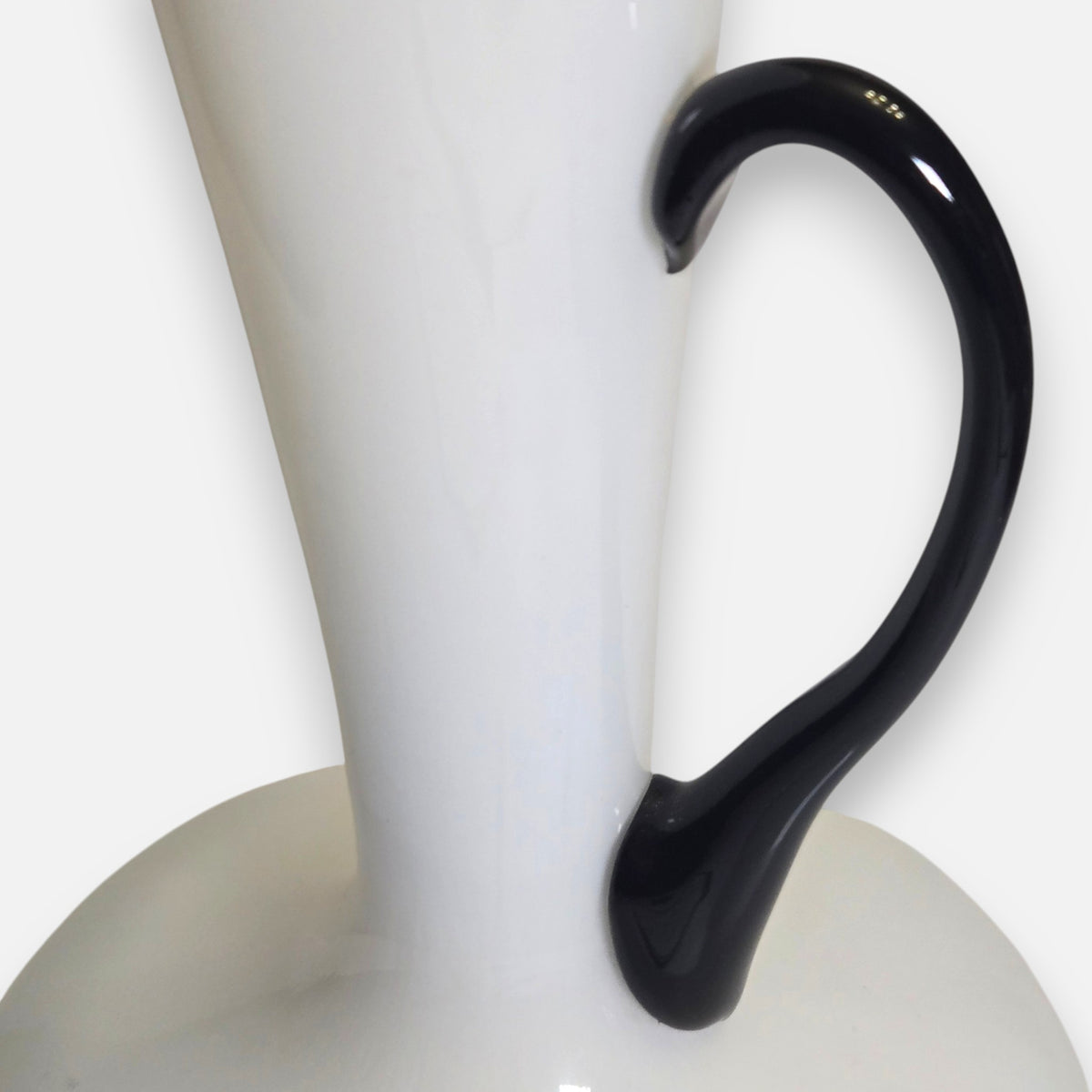 Empoli White And Black Glass Jug - White/Black
