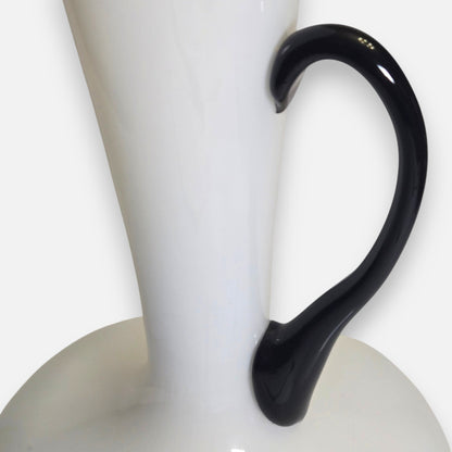 Empoli White And Black Glass Jug - White/Black