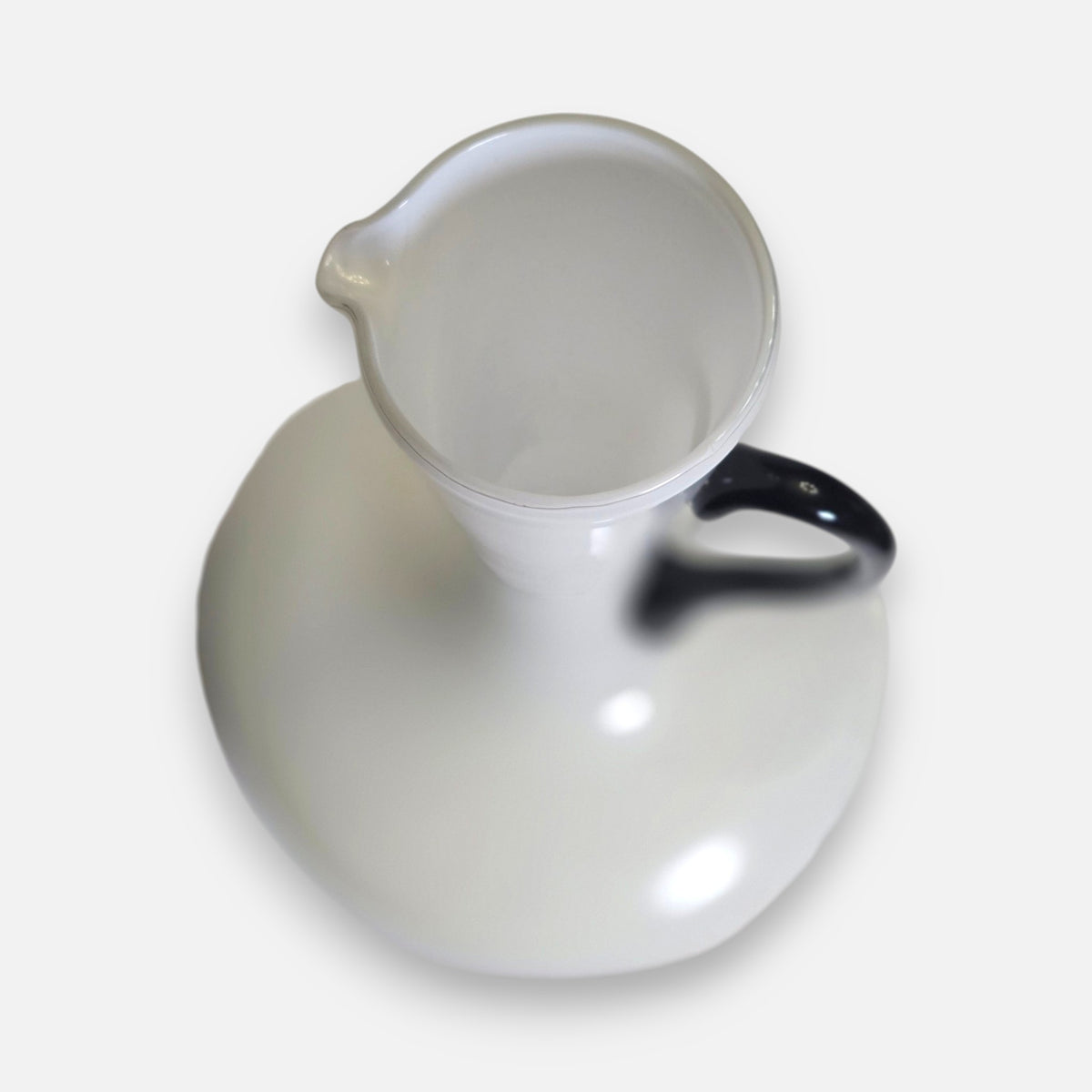 Empoli White And Black Glass Jug - White/Black