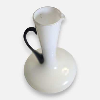Empoli White And Black Glass Jug - White/Black
