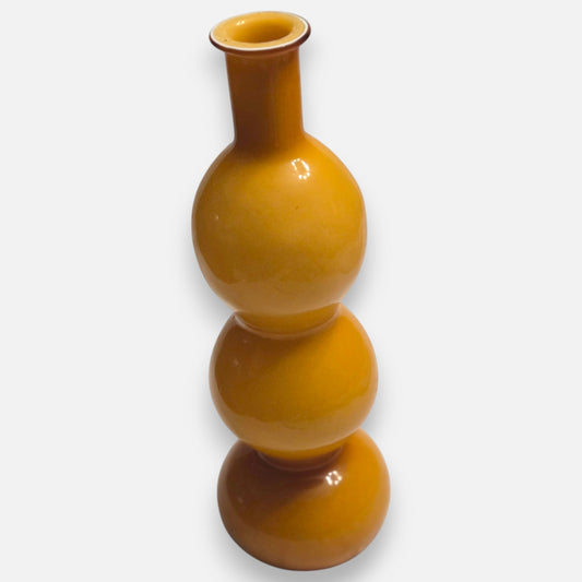 Otto Brauer For Holmegaard Triple Gourd Butterscotch Glass Bottle - Butterscotch