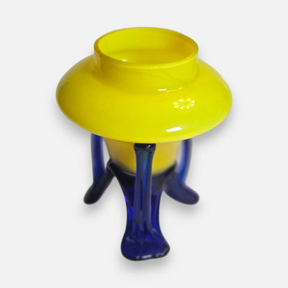 Bohemian Tango Glass Vases Retro Yellow And Blue - Yellow/Blue