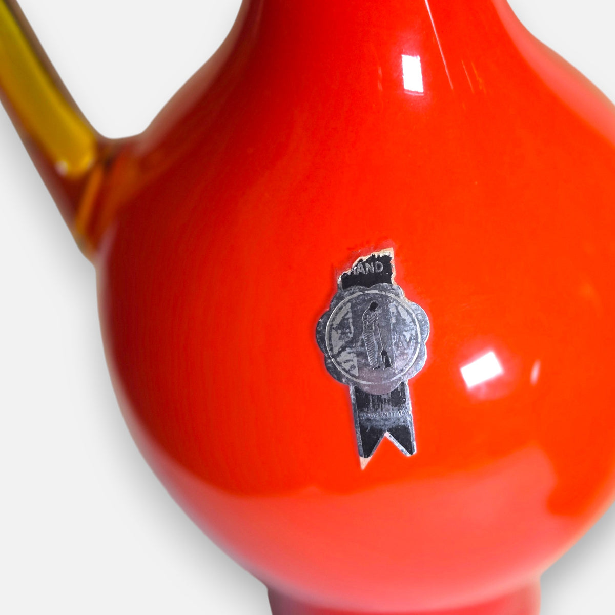 Empoli Vintage Orange Two Glass Jugs - Orange