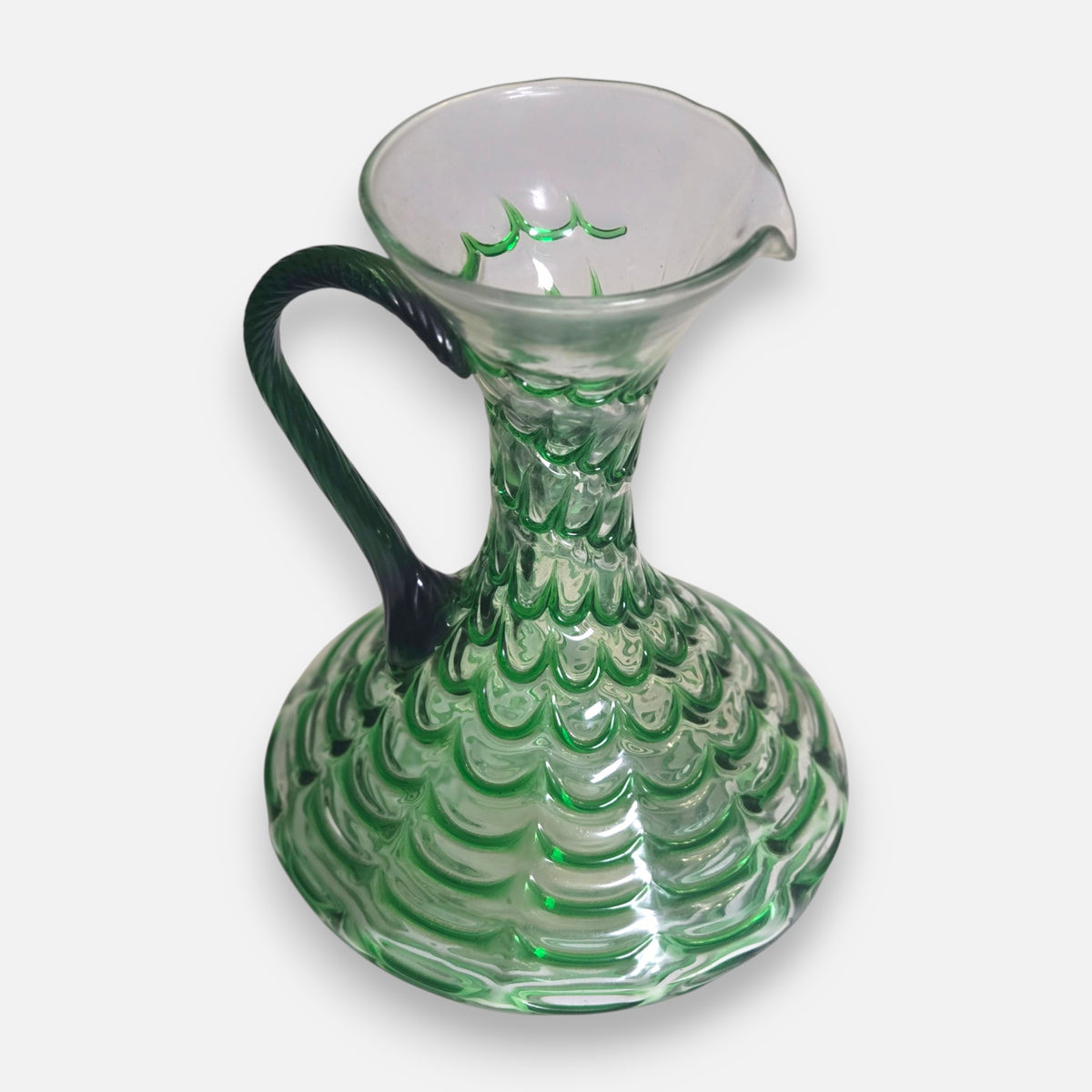 Empoli Vintage Green And Blue Clear Glass Jugs - Green/Blue