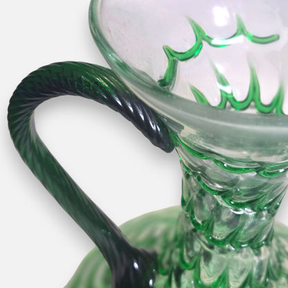 Empoli Vintage Green And Blue Clear Glass Jugs - Green/Blue