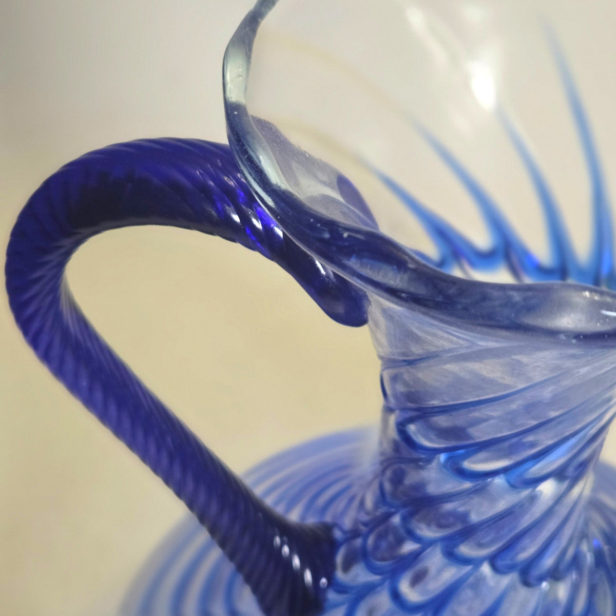 Empoli Vintage Green And Blue Clear Glass Jugs - Green/Blue