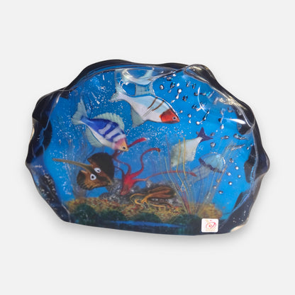 Murano Large Heavy Blue Glass Aquarium - Multi
