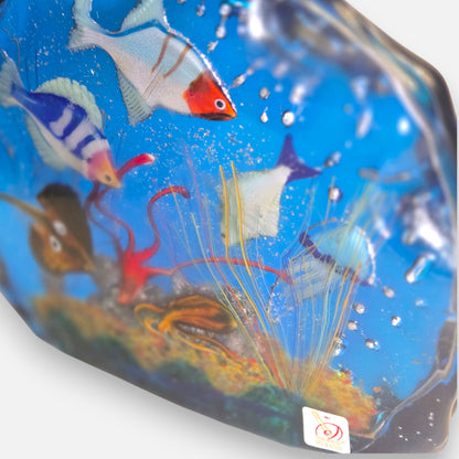 Murano Large Heavy Blue Glass Aquarium - Multi