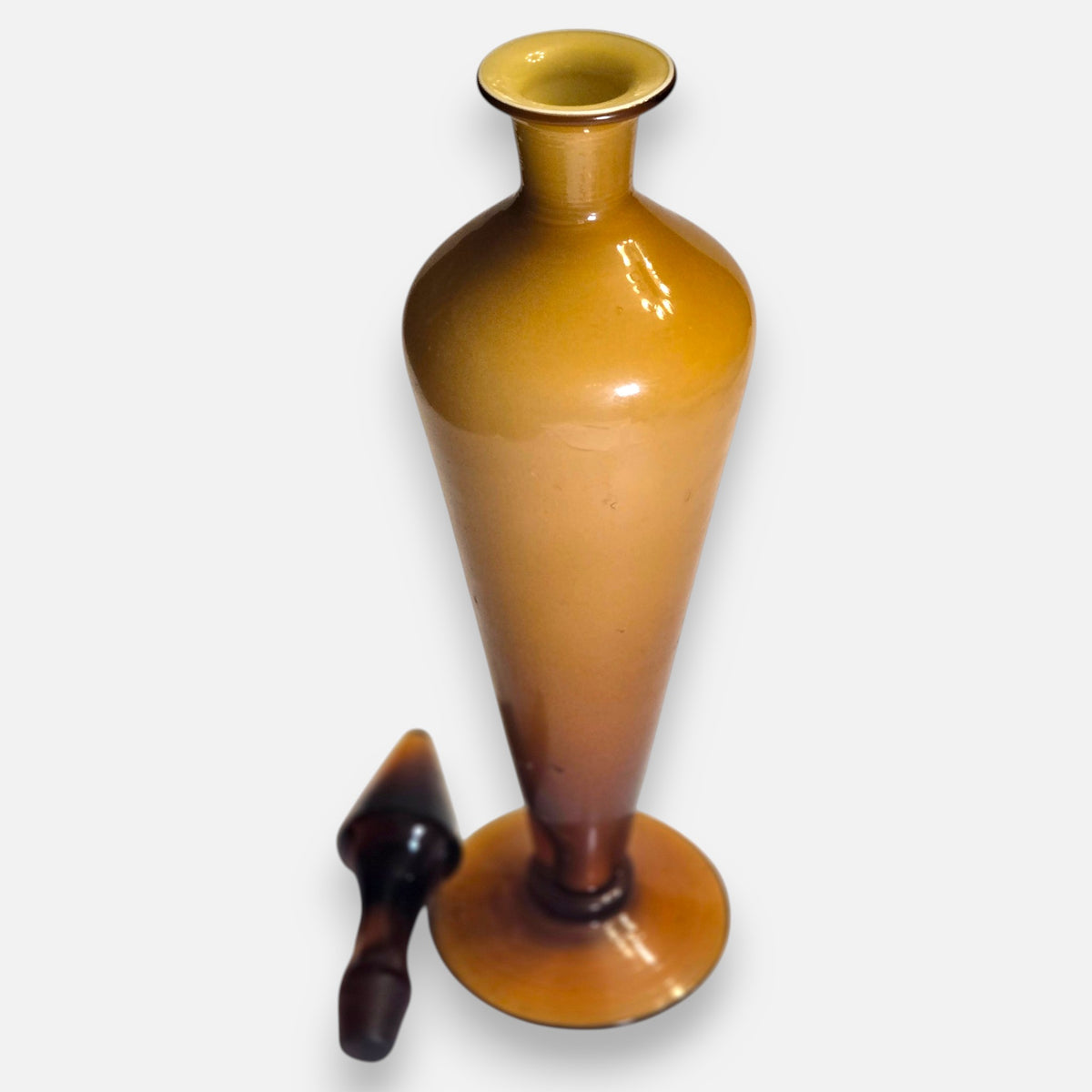 Empoli Caramel Amber Decanter With Stopper - Caramel/Amber