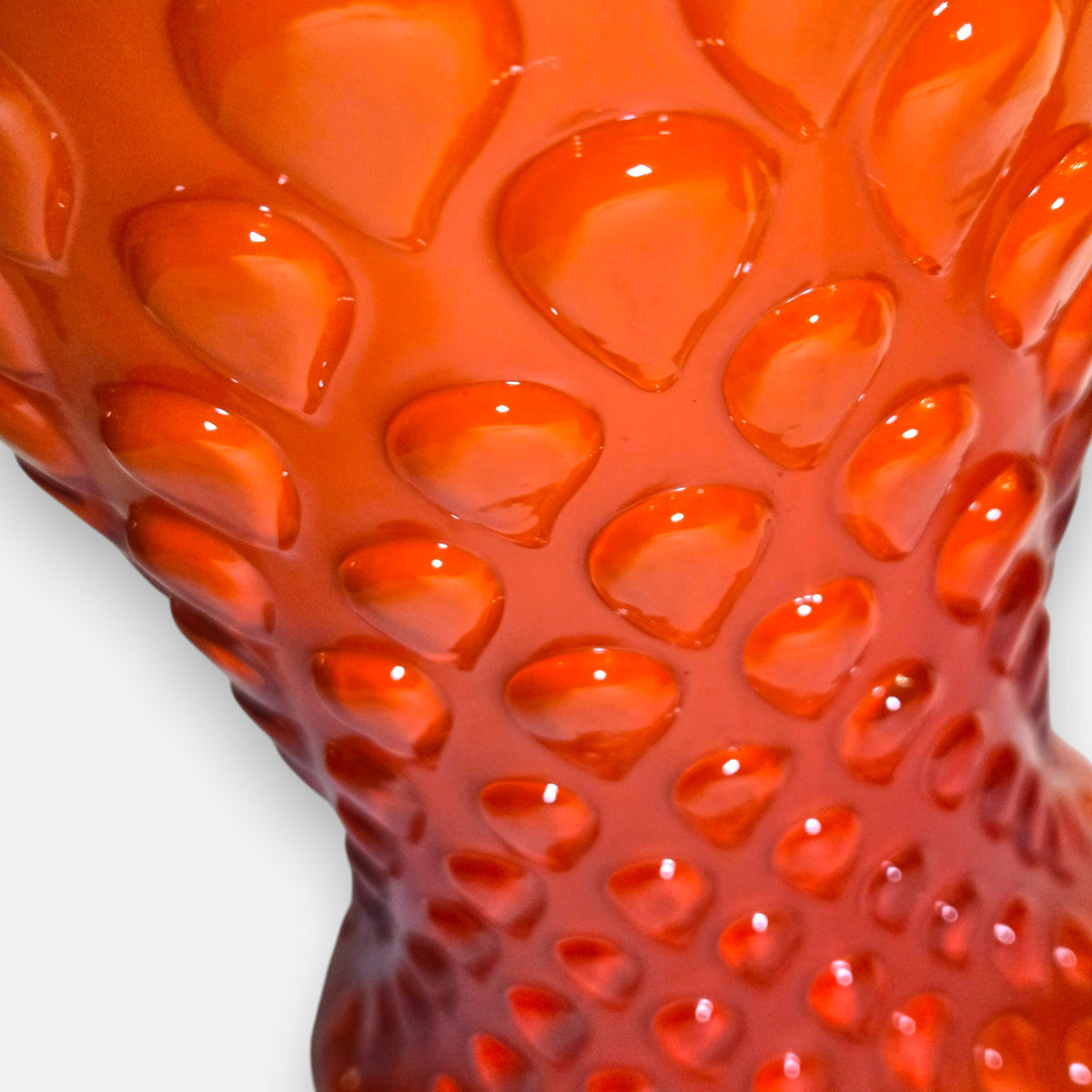 Empoli Vintage Pair Orange Glass Jugs - Orange