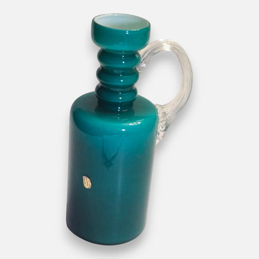 Opalina Fiorentina Vintage Teal Green Glass Jug - Teal Green