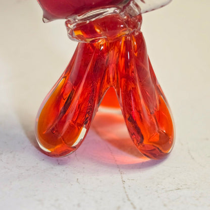 Murano Glass Red Fish Vase - Red