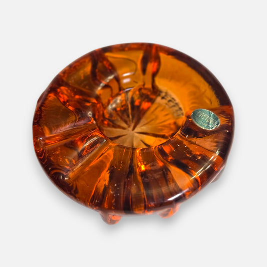 F Vittorio Amber Glass Ashtray - Amber