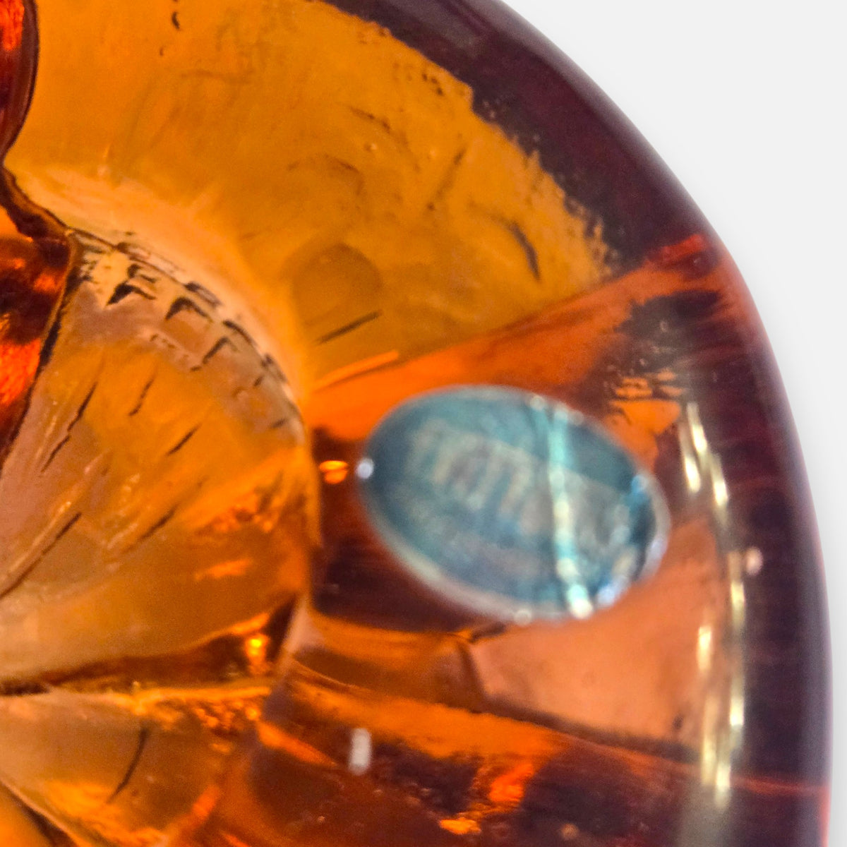 F Vittorio Amber Glass Ashtray - Amber