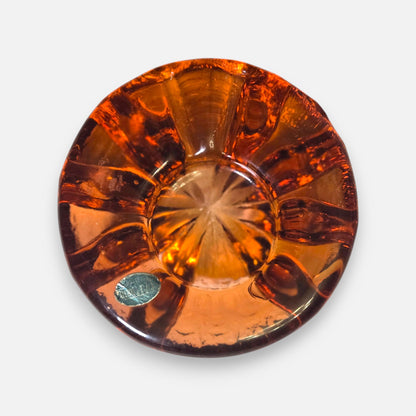 F Vittorio Amber Glass Ashtray - Amber