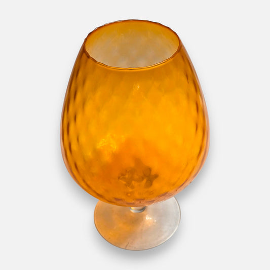 Empoli Large Orange Brandy Glass Vase - Orange