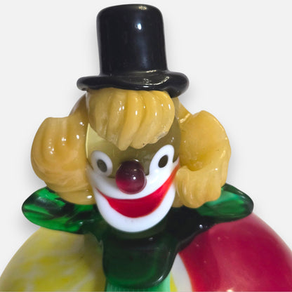 Murano Yellow/Red/Green Glass Clown - Multi