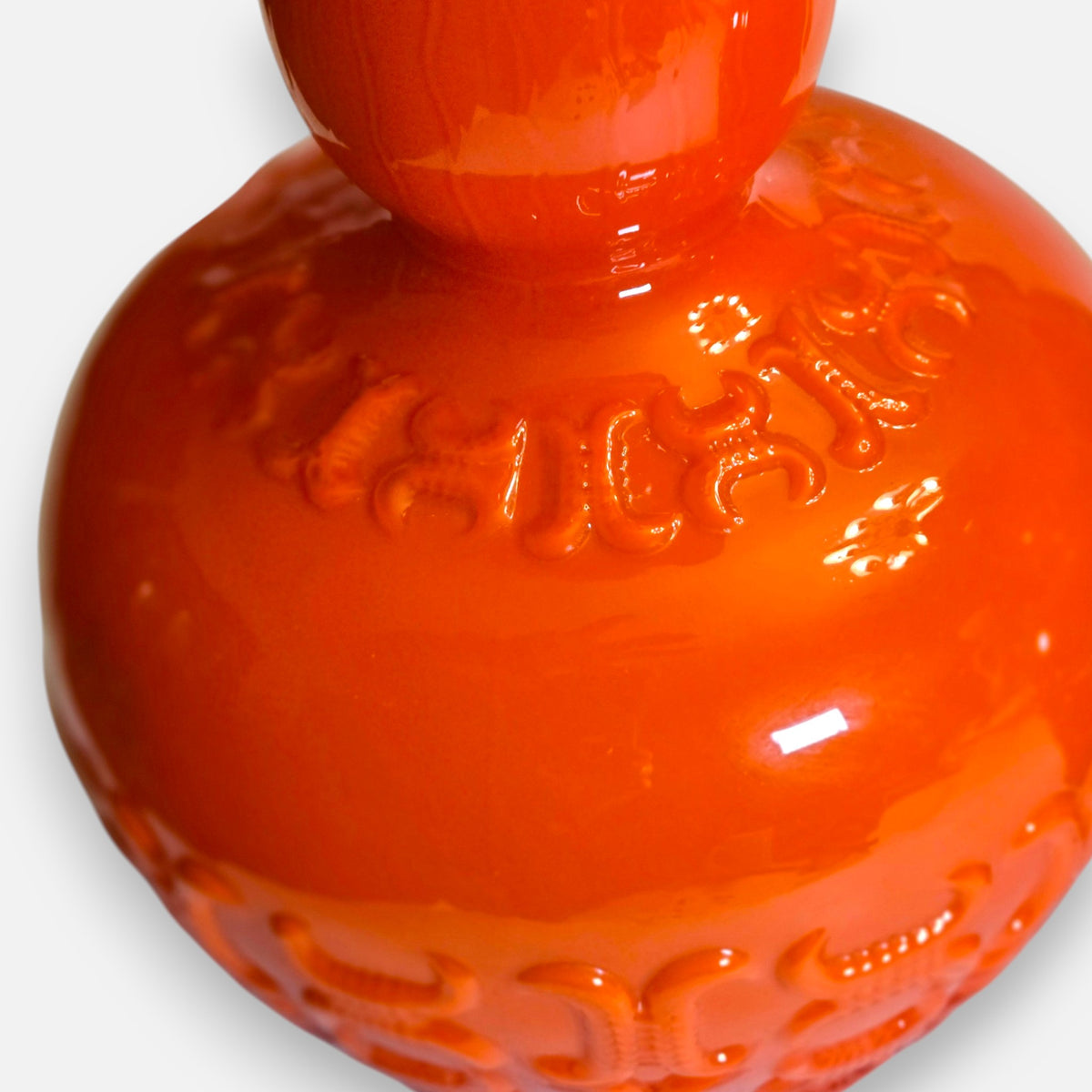Empoli Vintage Two Orange Glass Jugs - Orange