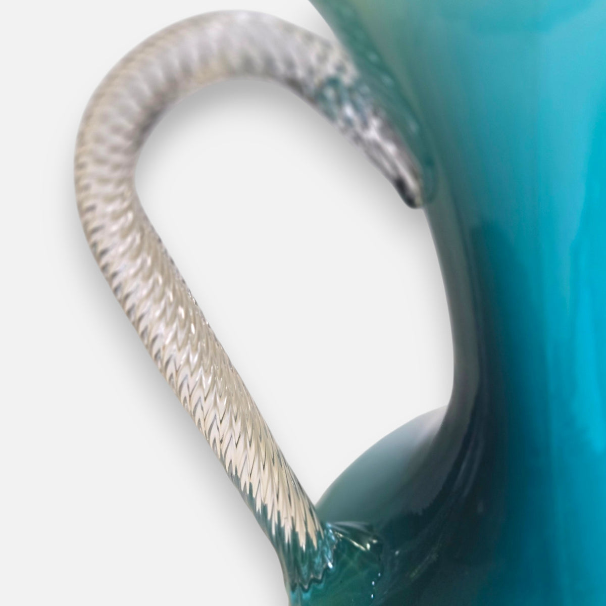 Empoli Vintage Turquoise Blue Glass Jug - Turquoise Blue