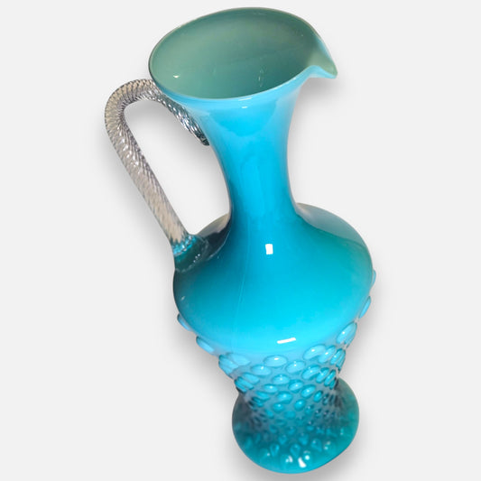 Empoli Vintage Turquoise Blue Glass Jug - Turquoise Blue