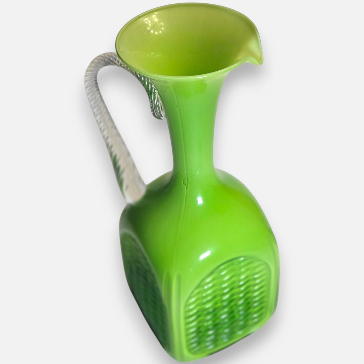 Empoli Vintage Green Square Glass Jug - Green