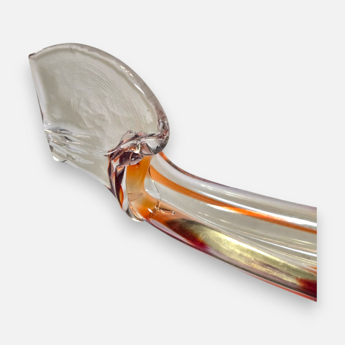 Murano Vintage Red Colour Glass Gondola Ashtray Centrepiece - Red