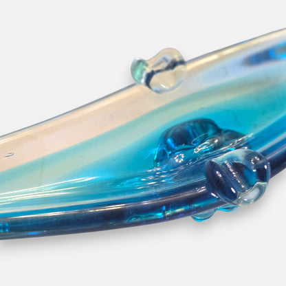 Murano Three Piece Blue Colour Glass Gondola Ashtray Centrepiece - Blue