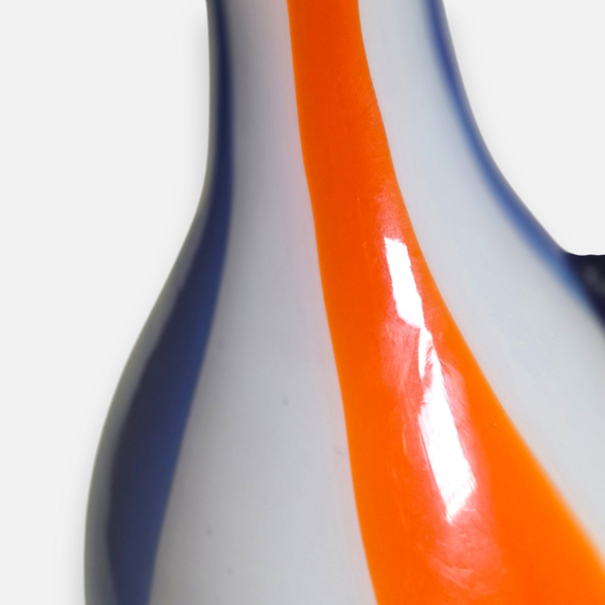 Empoli Vintage Orange And Blue Swirls Glass Jug - Orange/Blue