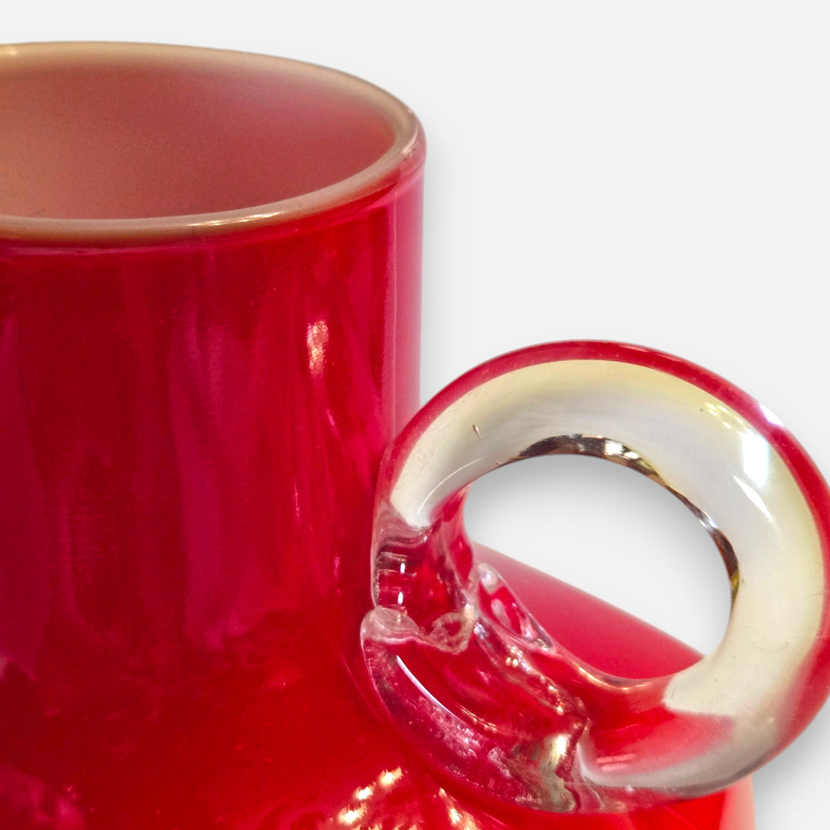 Empoli Vintage Raspberry Red Glass Jug - Red