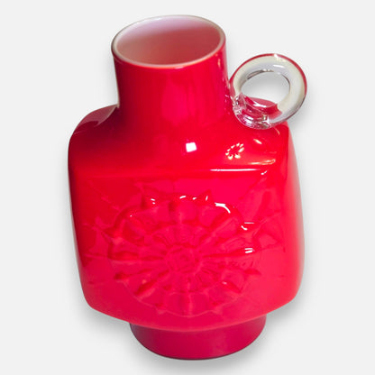 Empoli Vintage Raspberry Red Glass Jug - Red