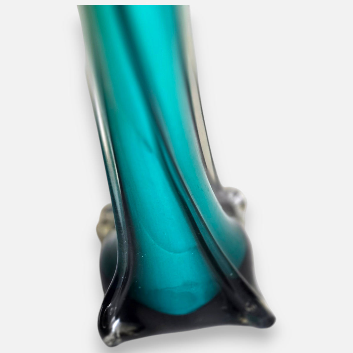 Jack In The Pulpit Italian Blue And Orange Stem Vase - Blue/Orange