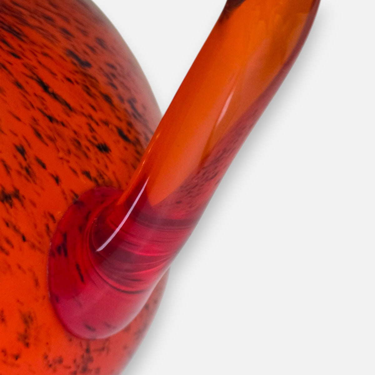 Empoli Vintage Red And Black Speckled Glass Jug - Red Orange
