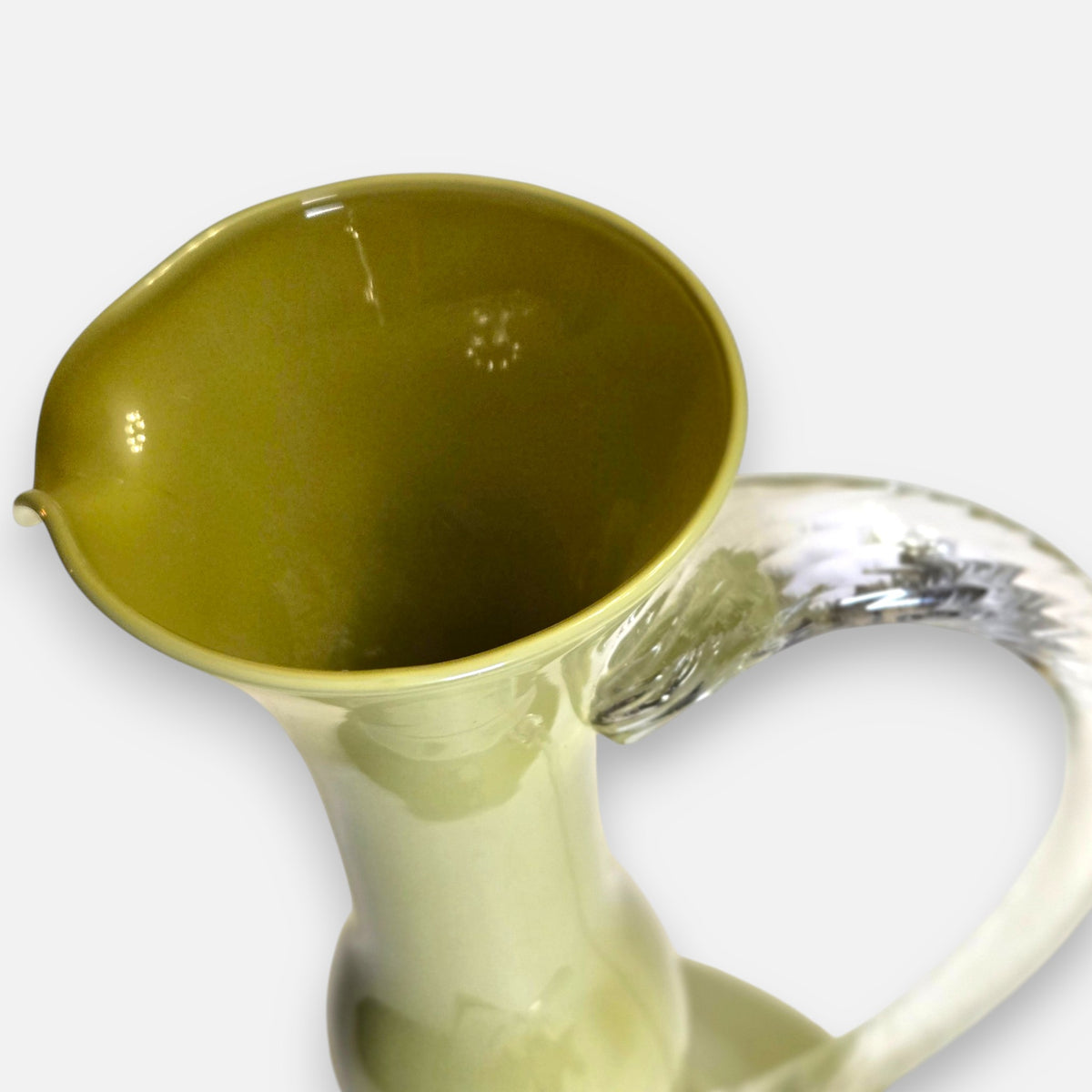 Empoli Vintage Olive Sage Colour Glass Jug - Olive Sage