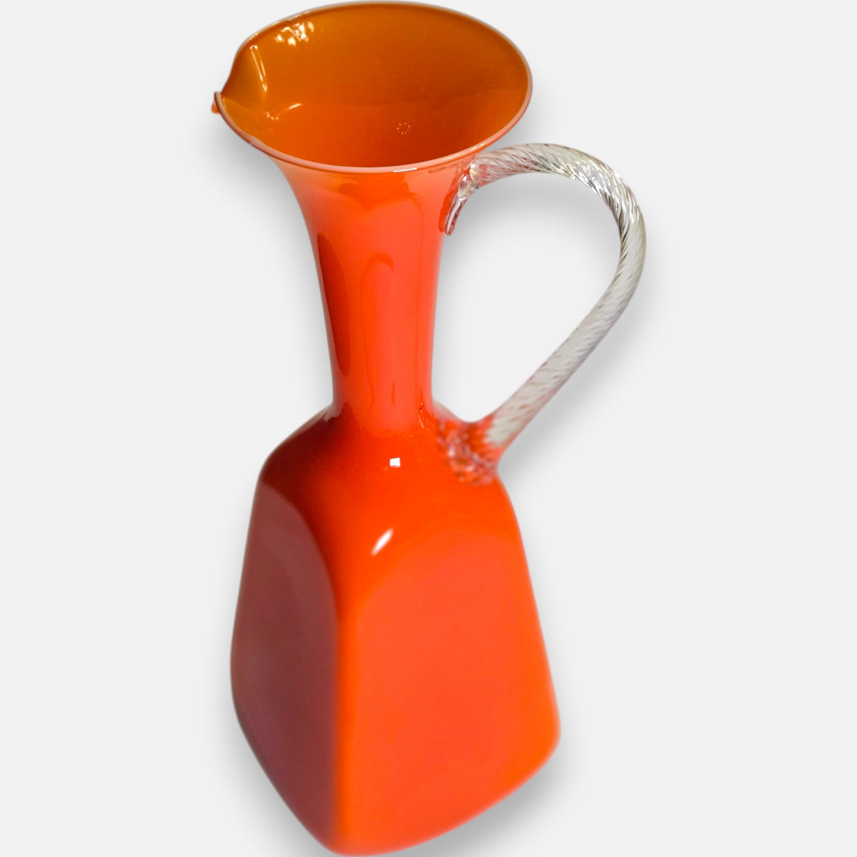 Empoli Vintage Orange Square Glass Jug - Orange