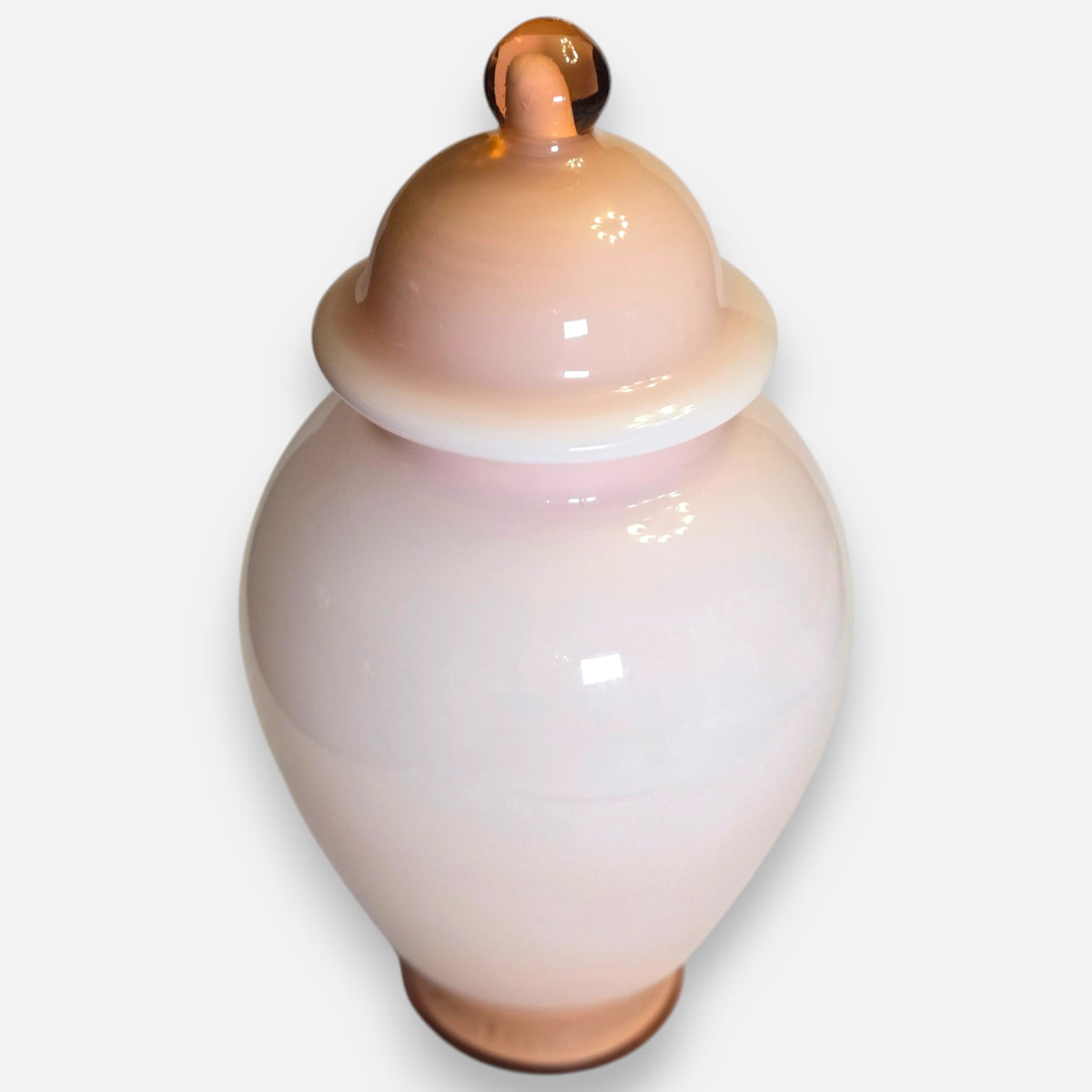 Vintage Pink Opaline Glass Jar With Lid - Pink