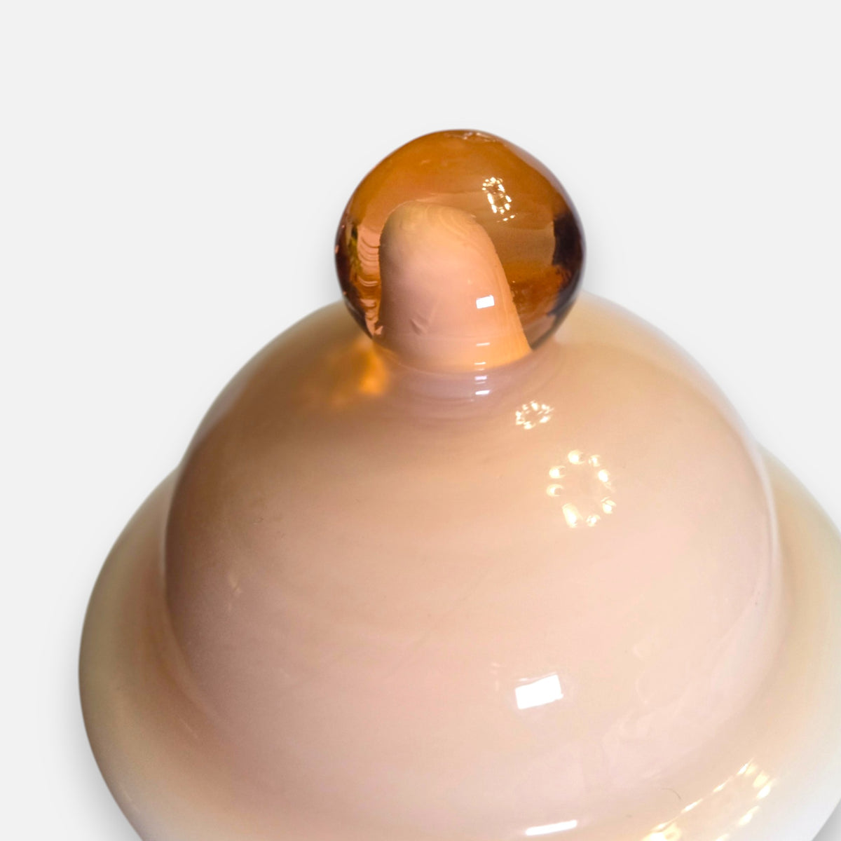 Vintage Pink Opaline Glass Jar With Lid - Pink