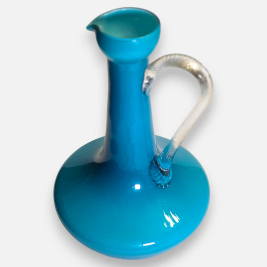 Empoli Vintage Turquoise Aqua Blue Glass Jug - Turquoise