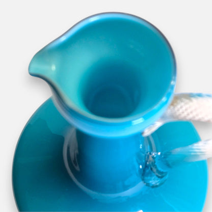 Empoli Vintage Turquoise Aqua Blue Glass Jug - Turquoise