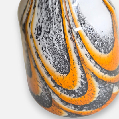 Empoli Vintage Orange And Black Feathered Pattern Glass Jug - Orange/Black