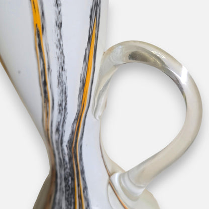 Empoli Vintage Orange And Black Feathered Pattern Glass Jug - Orange/Black