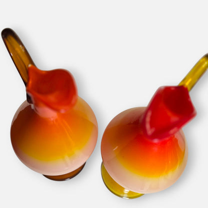 Empoli Vintage Orange, Yellow And Amber Glass Jugs - Multi