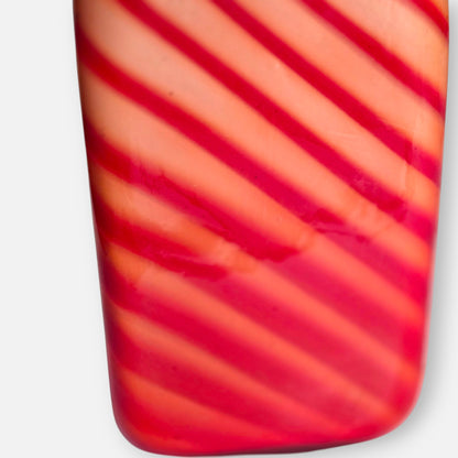 Empoli Vintage Orange, Red And White Striped Glass Jug - Orange/Red