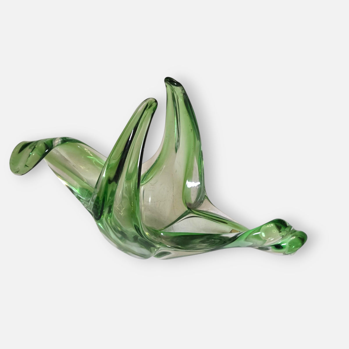 Murano Vintage Green Glass Centrepiece - Green
