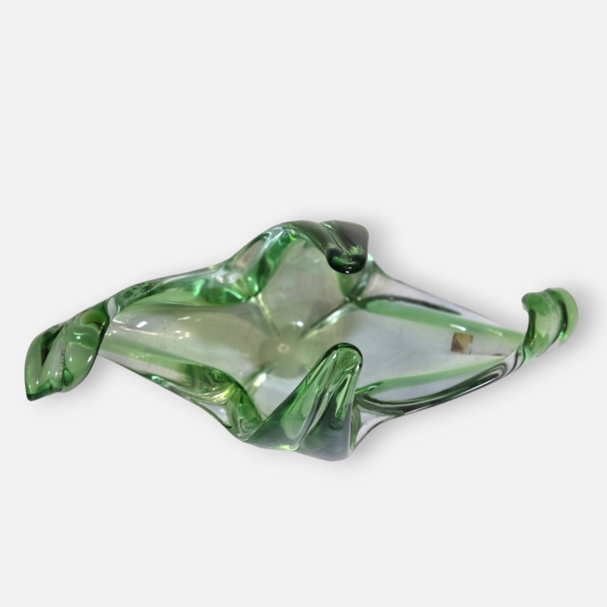 Murano Vintage Green Glass Centrepiece - Green